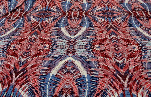 Vibrant Coral & Royal Printed Slinky Knit
