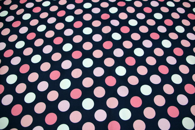  Pinks & Blush Spots on Navy Cotton New Image