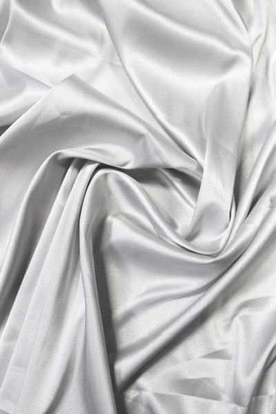 Silver Twill Stretch Satin