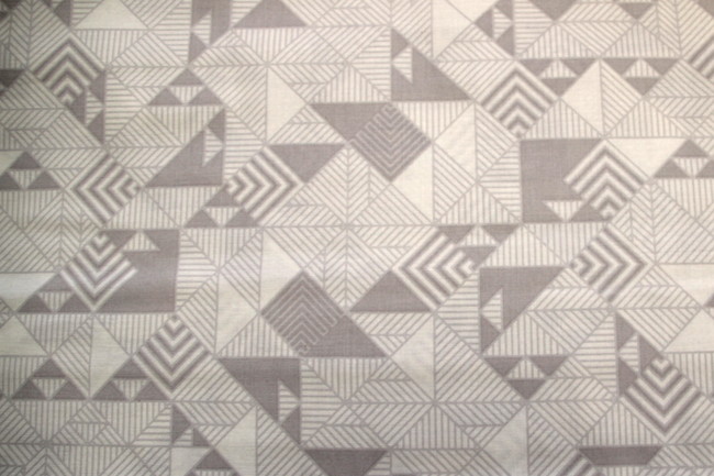 Silver and White Geometric Printed Cotton - Last Piece!