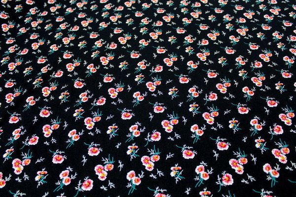 Tiny Pansy Clusters Printed Rayon