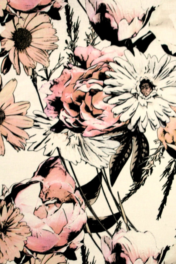 Spring Bouquet Digital Printed Linen/Cotton Blend