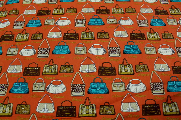 Funky Handbag Printed Cotton - Tan