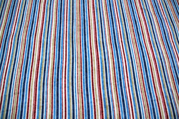 Rust & Blue Striped Cotton New Image