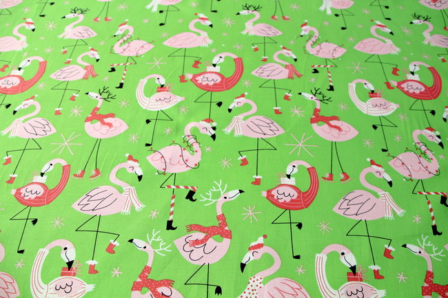 Festive Flamingos Printed Cotton