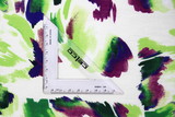 Purple & Green Toned Brush Strokes on Printed Cotton Crepe