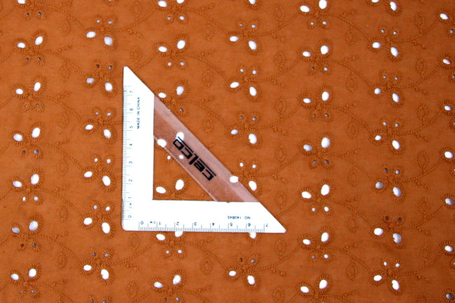 Gingerbread Broderie Anglaise Cotton