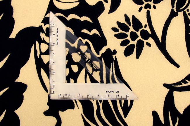 Parrots in Black on Butterscotch Digital Printed Viscose
