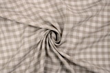 Light Beige & White Checked 100% Linen