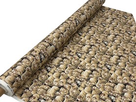 Merino Rams - Beige Tones Printed Cotton
