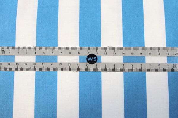 Sky Blue & Soft White Bold Striped Cotton