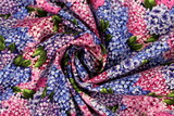Beautiful Pink, Blue & Purple Hydrangea's Premium Printed Cotton