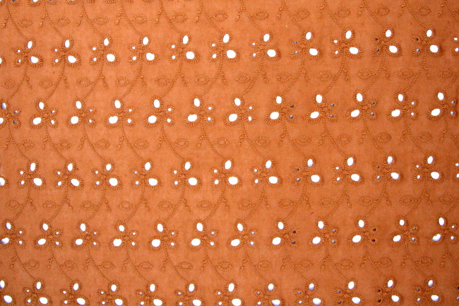 Gingerbread Broderie Anglaise Cotton