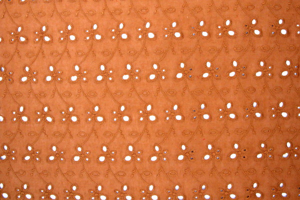 Gingerbread Broderie Anglaise Cotton