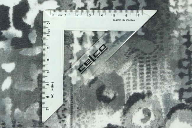 Grey Scale Printed Chiffon