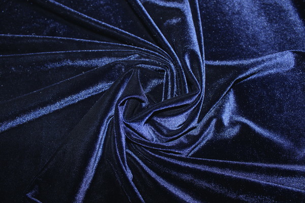 * REMNANT - Sumptuous Navy Stretch Plush Velvet