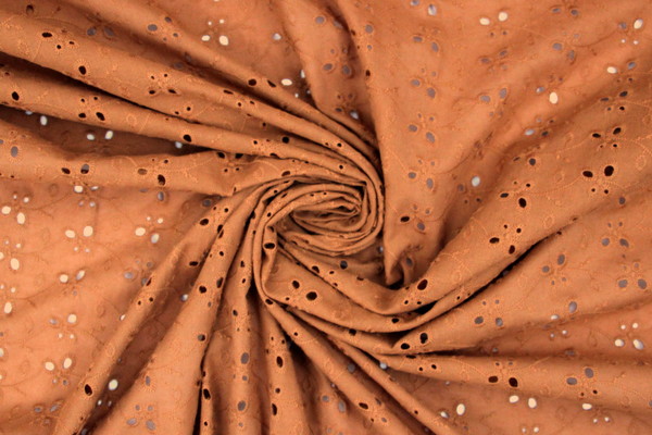 Gingerbread Broderie Anglaise Cotton