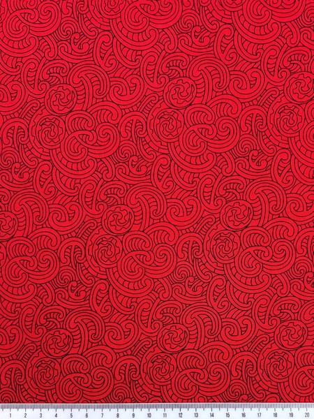 Red Ponga Koru Design Kiwiana Cotton