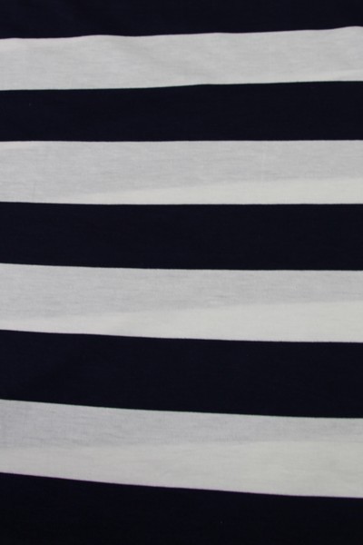 Navy & Cream Wide Stripes Cotton Lycra