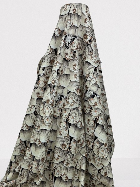 Merino Rams - Neutral Tones Printed Cotton