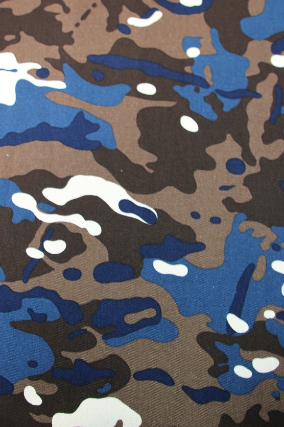 Brown & Blues Toned Camo Drill
