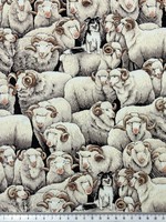 Merino Rams - Neutral Tones Printed Cotton