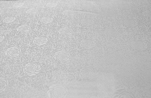 Extra Wide White Polyester Damask