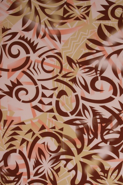Peach & Brown Tones Pasifika Digital Printed Mini Matt