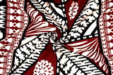 Maroon & Black Tapa Design on Ivory Dobby Cotton