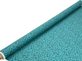 Teal Bubbles on Printed Cotton