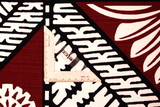 Maroon & Black Tapa Design on Ivory Dobby Cotton