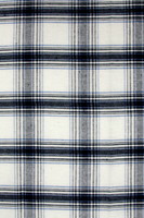 Navy, Light Blue & White Checked Linen