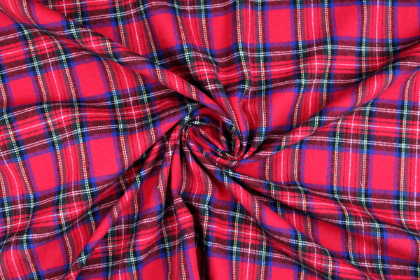 Classic Red, Blue & Green Brushed Cotton Check