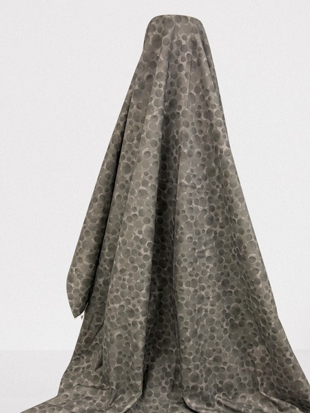 Grey Bubbles on Printed Cotton