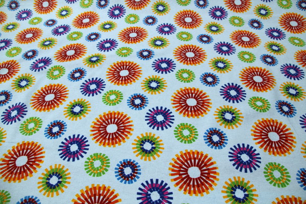 Crazy Daisies on Pale Blue Printed Flannelette