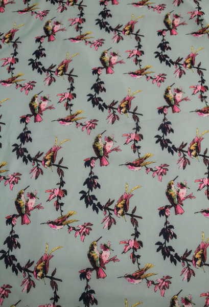 Hummingbird on Aqua Chiffon