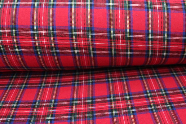 Classic Red, Blue & Green Brushed Cotton Check