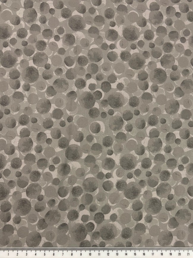 Grey Bubbles on Printed Cotton