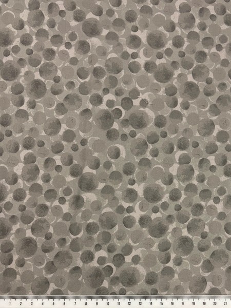 Grey Bubbles on Printed Cotton