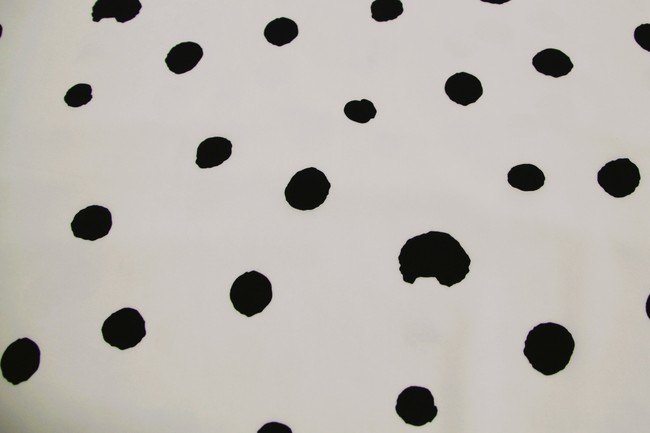Black Splodges on Cream Light-Weight Polyester