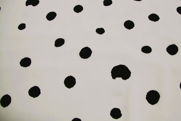 Black Splodges on Cream Light-Weight Polyester