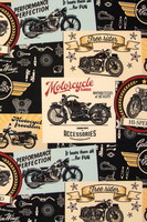 Live to Ride Classic Motorcycles Premium Printed Cotton