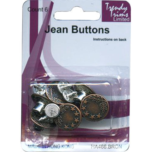 Jean Buttons x 6