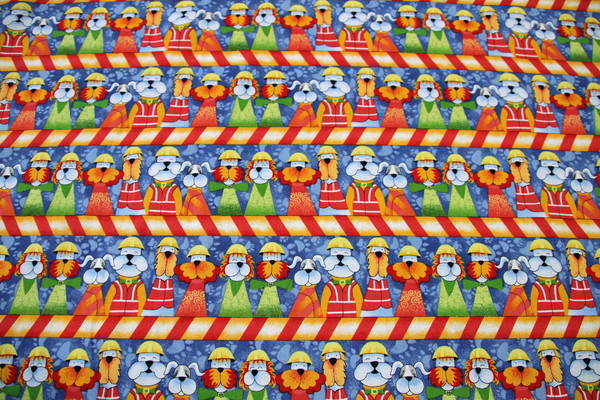 Construction Dogs Printed Cotton
