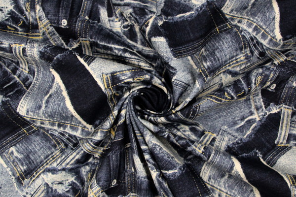 Denim Pockets Japanese Premium Printed Cotton