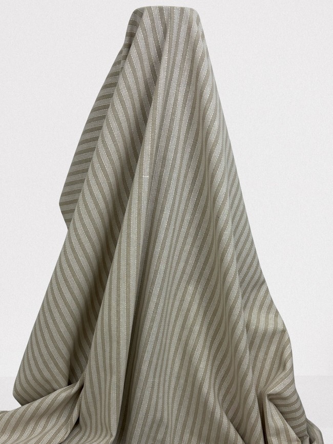Neutral Tones Stitched Mini Striped Linen Cotton Blend