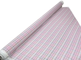 Pale Pink Tartan Polished Cotton