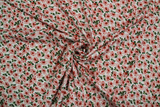 Spring Peach Flowers on Soft White Rayon