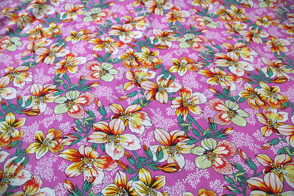 Pretty in Pink Tropical Printed Cotton