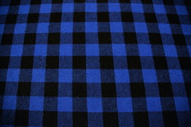 Royal & Black Small Checked Wool Blend